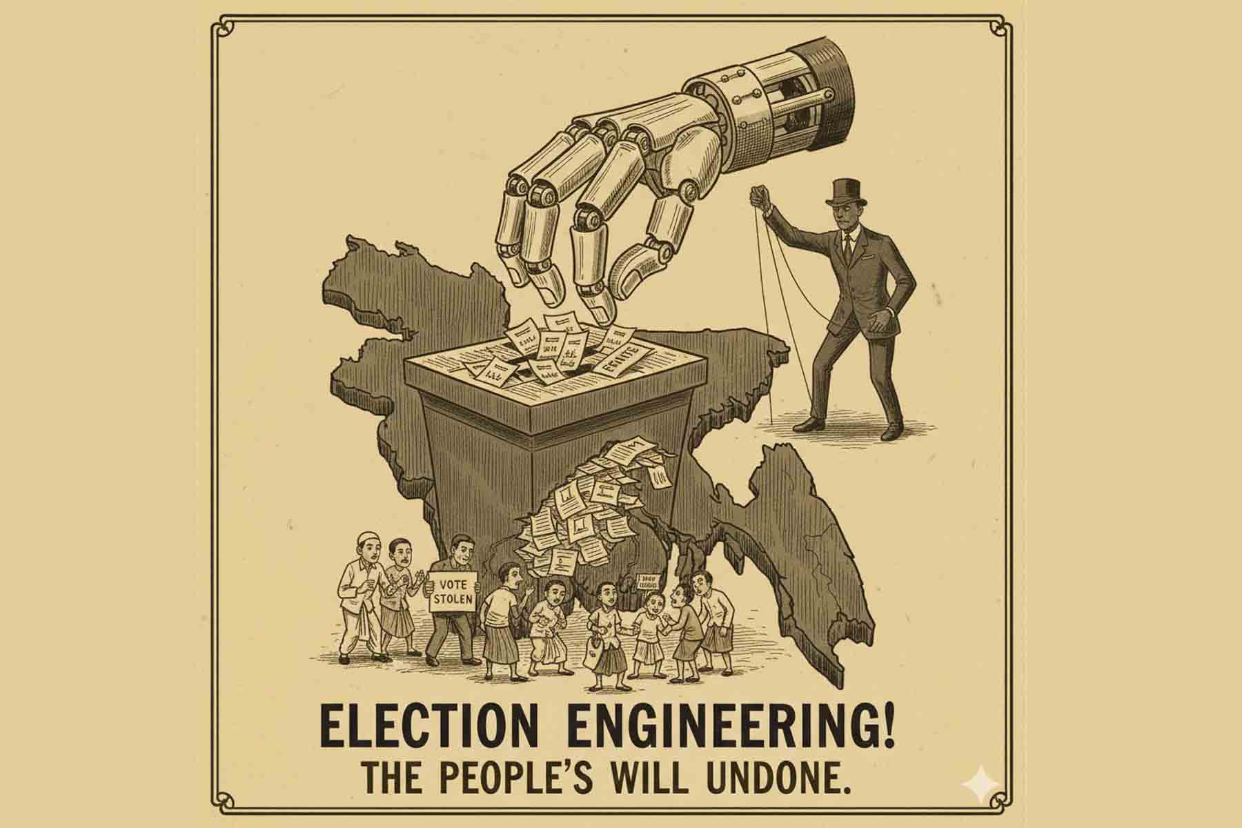 ভোটের মাঠে ‘ইঞ্জিনিয়ারিং’–এর অভিযোগ: টাকা, ব্যালট ছিনতাই ও ফল কারসাজির মহোৎসব